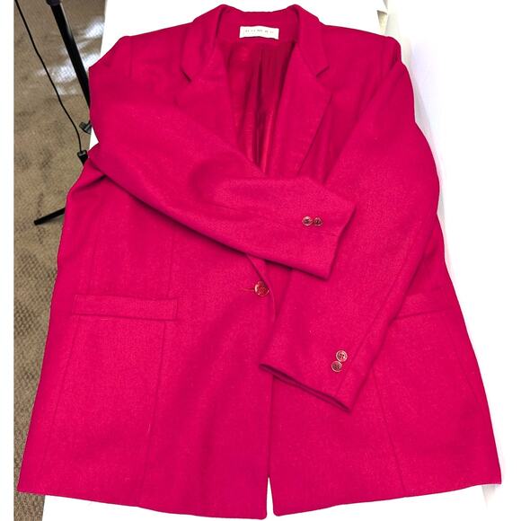 Dumas Blazer Womens LRG 14 Red Wool Jacket One Button Lined Vintage Made In USA - Picture 13 of 13